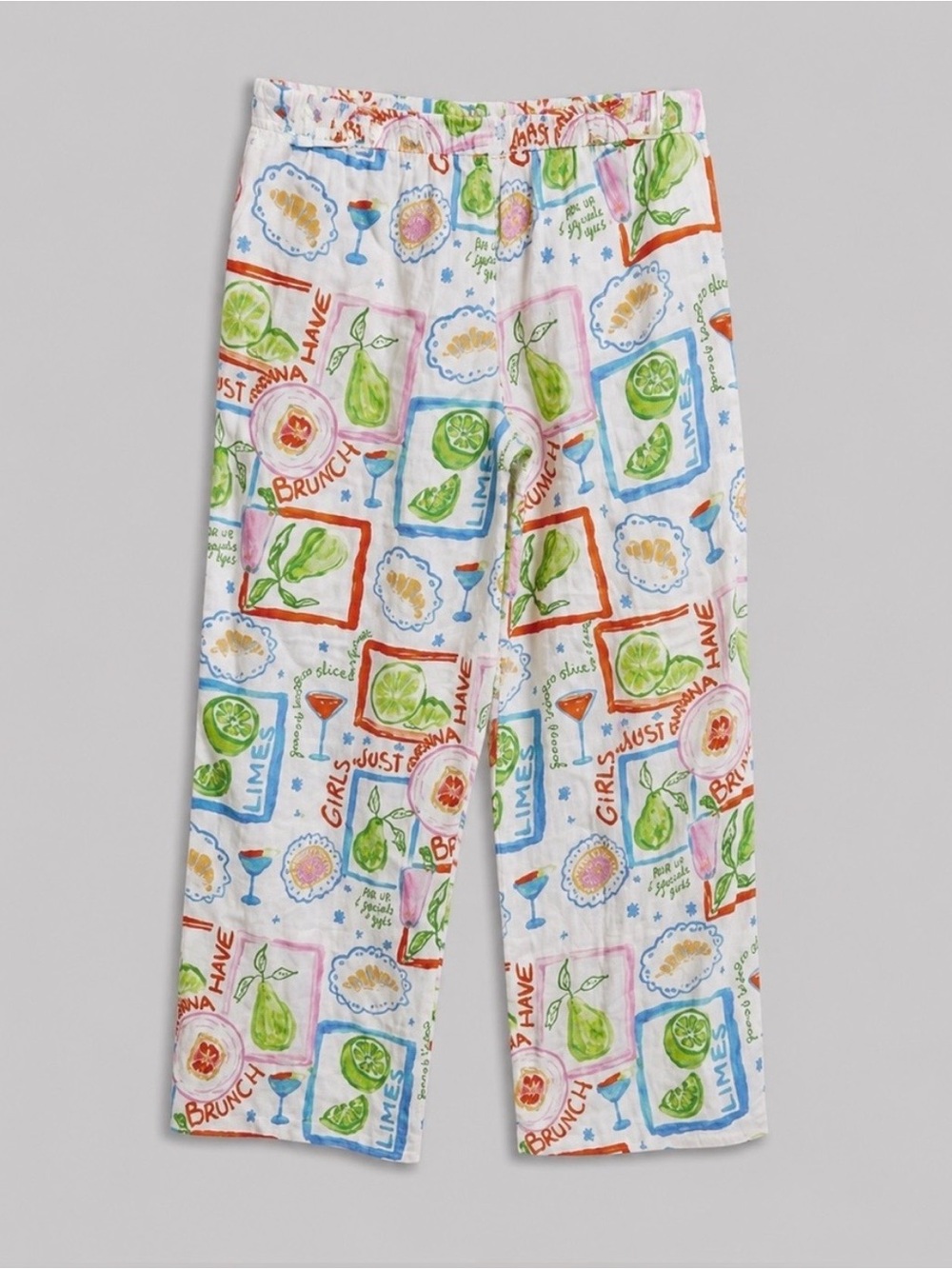 Cynthia Rowley 100% Linen Beach Pants Small Brunch Print Wide Leg NWOT - Picture 4 of 5
